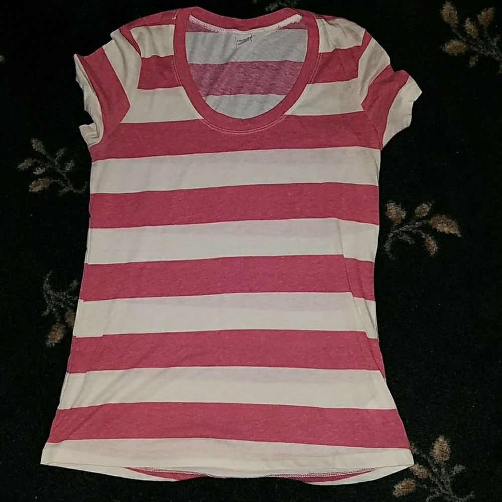 Pink/cream striped tee